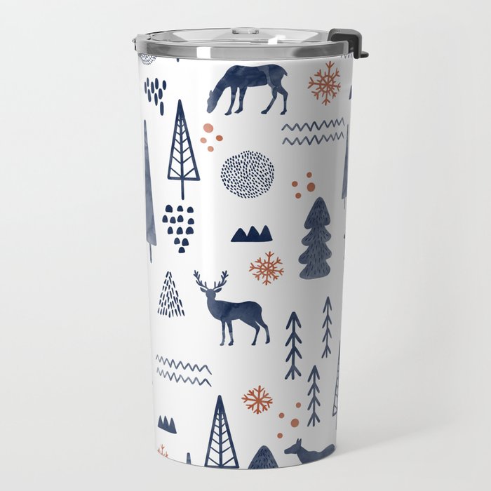 Deer Christmas forest Travel Mug Gallery Image 2