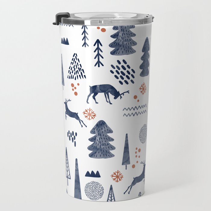 Deer Christmas forest Travel Mug Gallery Image 3