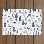 Deer Christmas forest Outdoor Rug Gallery Image 1