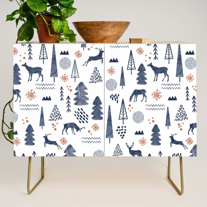 Deer Christmas forest Credenza Gallery Image 1