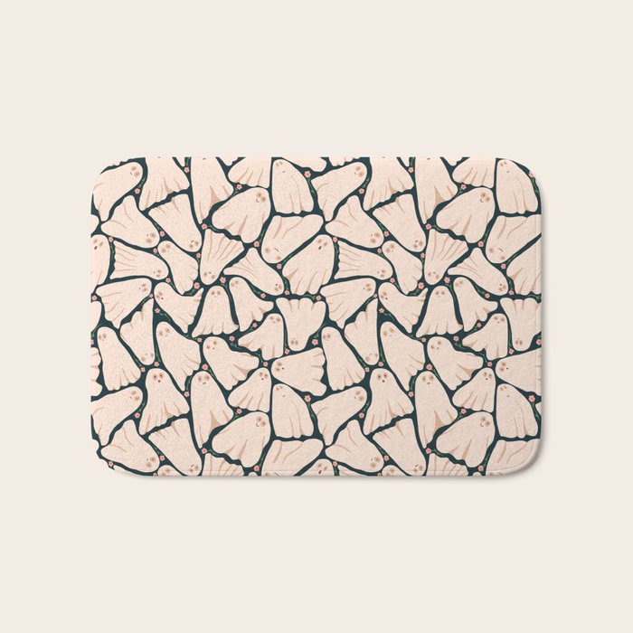 Little ghosts and flowers halloween pattern Bath Mat Gallery Image 1