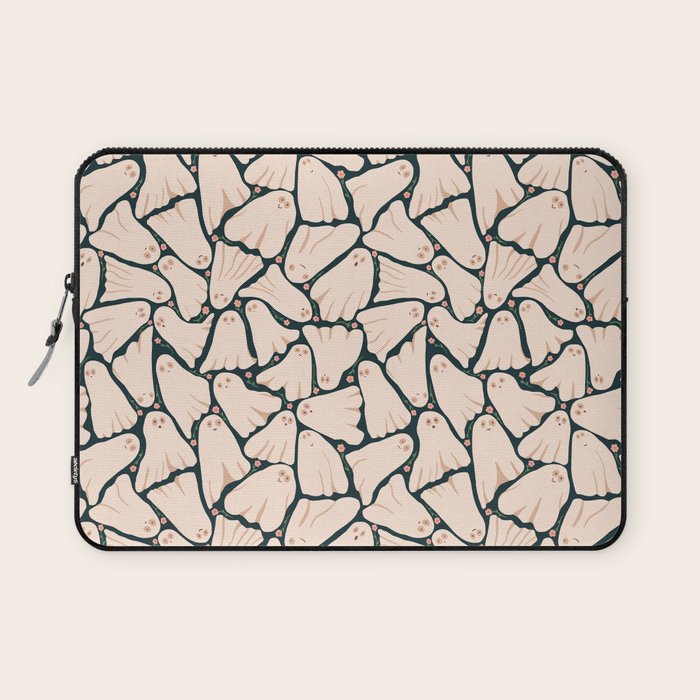 Little ghosts and flowers halloween pattern Laptop Sleeve Gallery Image 1