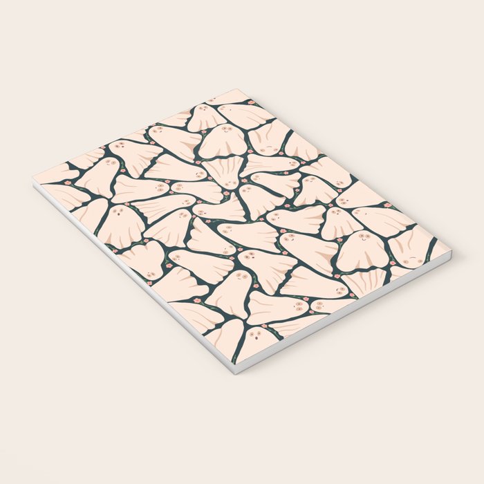 Little ghosts and flowers halloween pattern Notebook Gallery Image 3