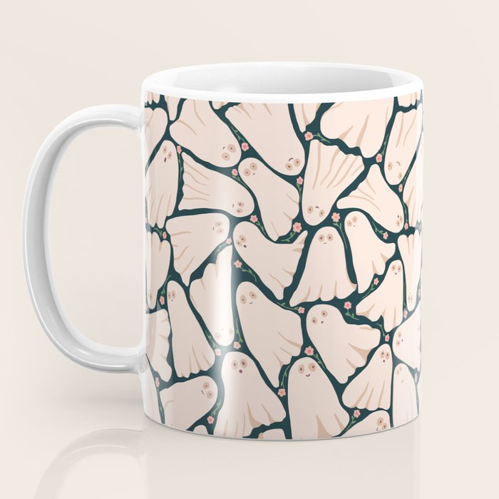 Little ghosts and flowers halloween pattern Coffee Mug Gallery Image 3