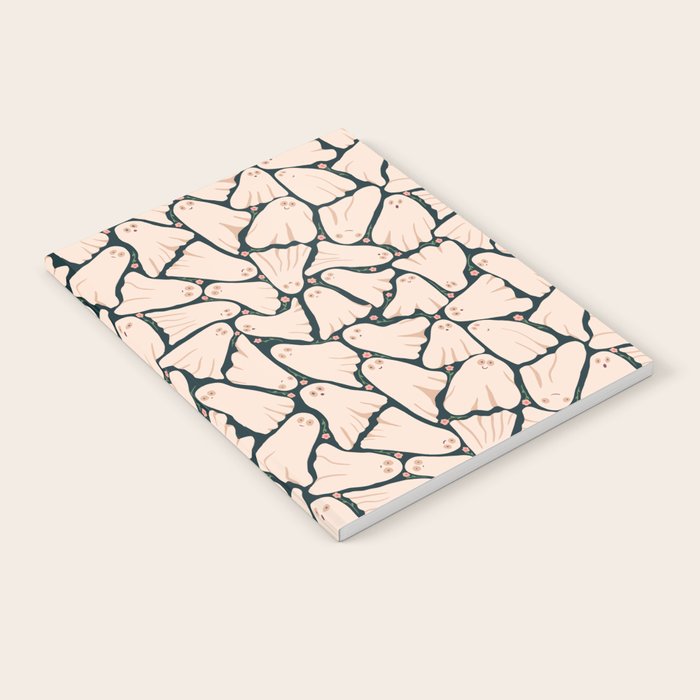 Little ghosts and flowers halloween pattern Notebook Gallery Image 1