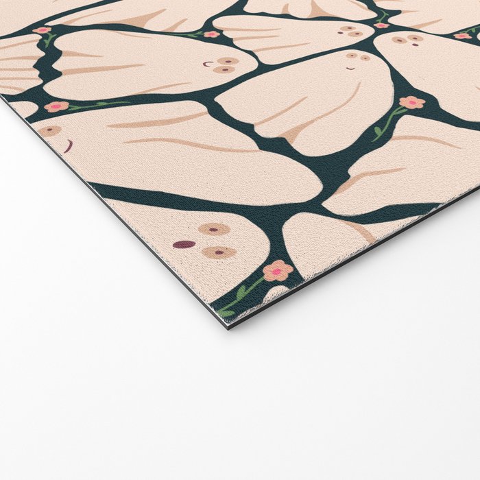 Little ghosts and flowers halloween pattern Welcome Mat Gallery Image 2