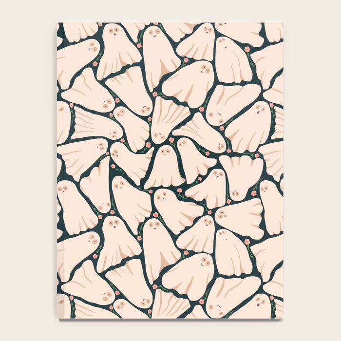 Little ghosts and flowers halloween pattern Notebook Gallery Image 4