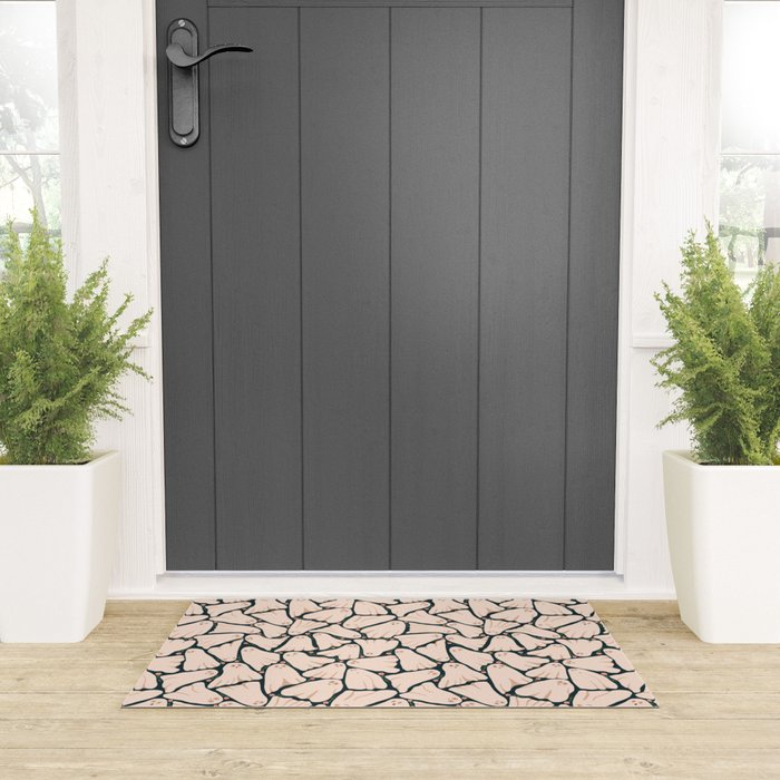 Little ghosts and flowers halloween pattern Welcome Mat Gallery Image 3