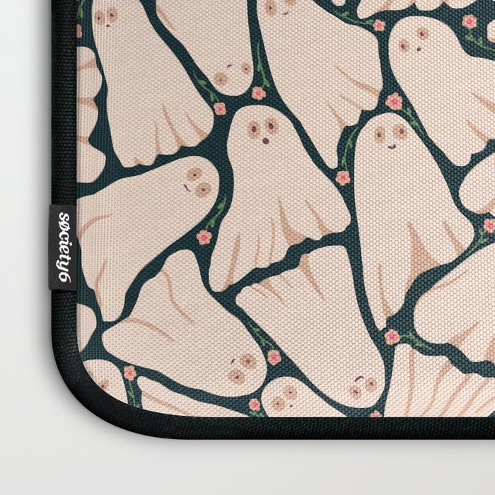 Little ghosts and flowers halloween pattern Laptop Sleeve Gallery Image 3