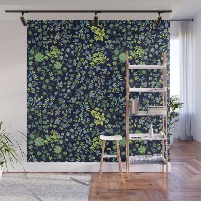 Botanical Night Bloom Wall Mural Gallery Image 1