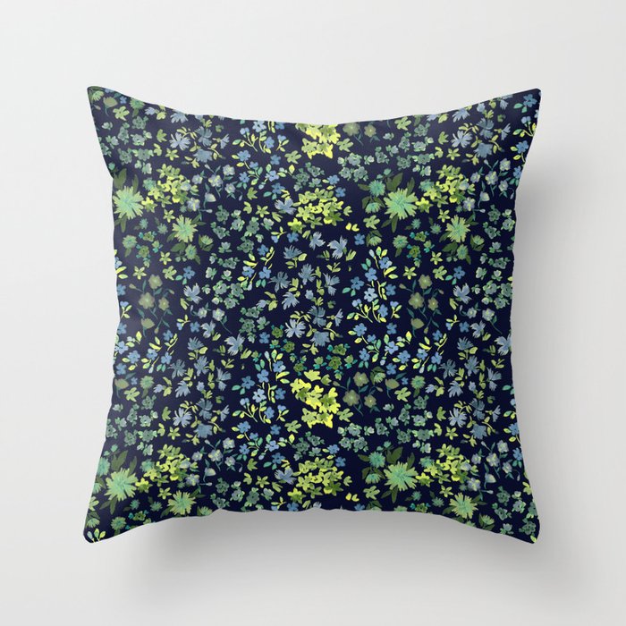 Botanical Night Bloom Throw Pillow Gallery Image 1