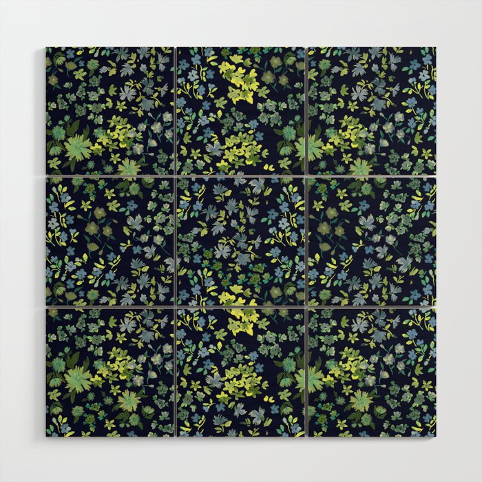 Botanical Night Bloom Wood Wall Art Gallery Image 1