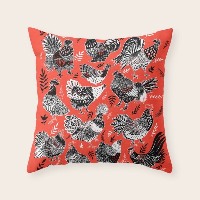 Lil Cluckers Throw Pillow Gallery Image 1