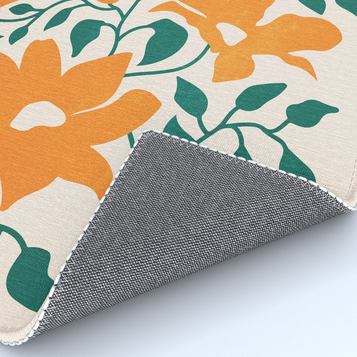 Tangerine & Pine: Matisse Flowers & Leaves Rug Gallery Image 4