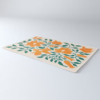 Tangerine & Pine: Matisse Flowers & Leaves Rug Gallery Image 3