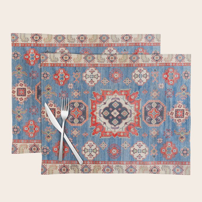 Blue Starblaze Handmade Kazak Rug Placemat Gallery Image 1