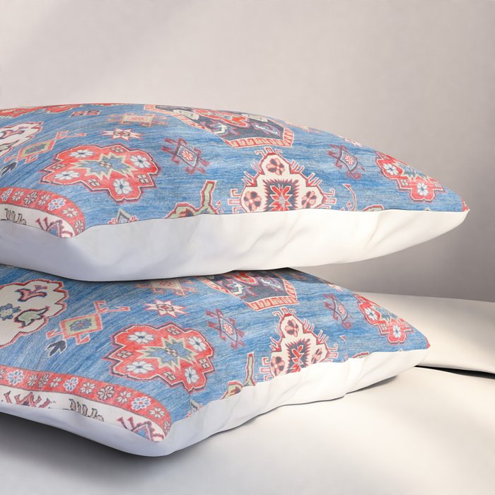 Blue Starblaze Handmade Kazak Rug Pillow Sham Gallery Image 3