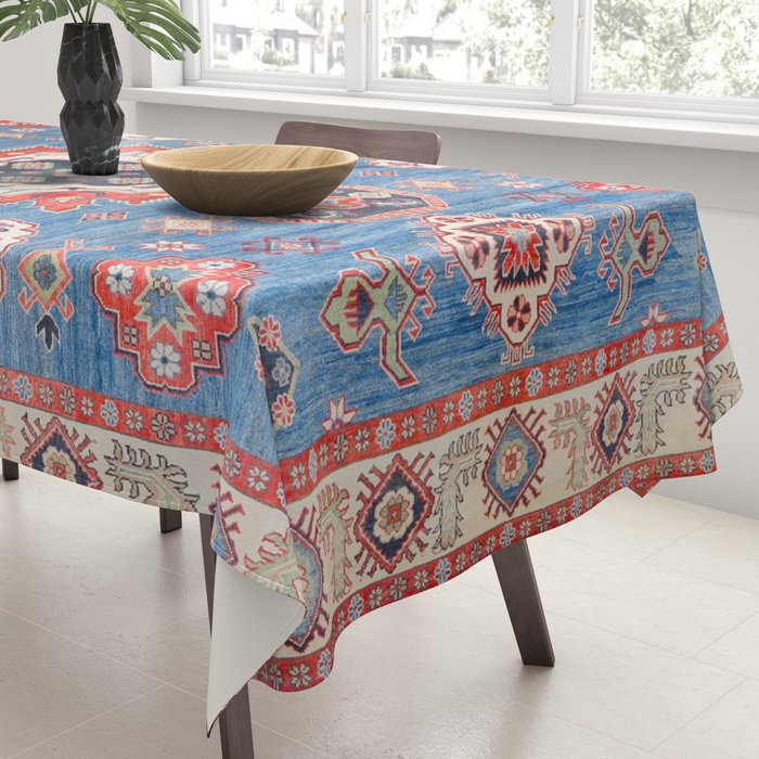 Blue Starblaze Handmade Kazak Rug Tablecloth Gallery Image 3