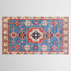 Blue Starblaze Handmade Kazak Rug Tablecloth Gallery Image 2