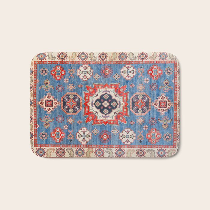 Blue Starblaze Handmade Kazak Rug Bath Mat Gallery Image 1