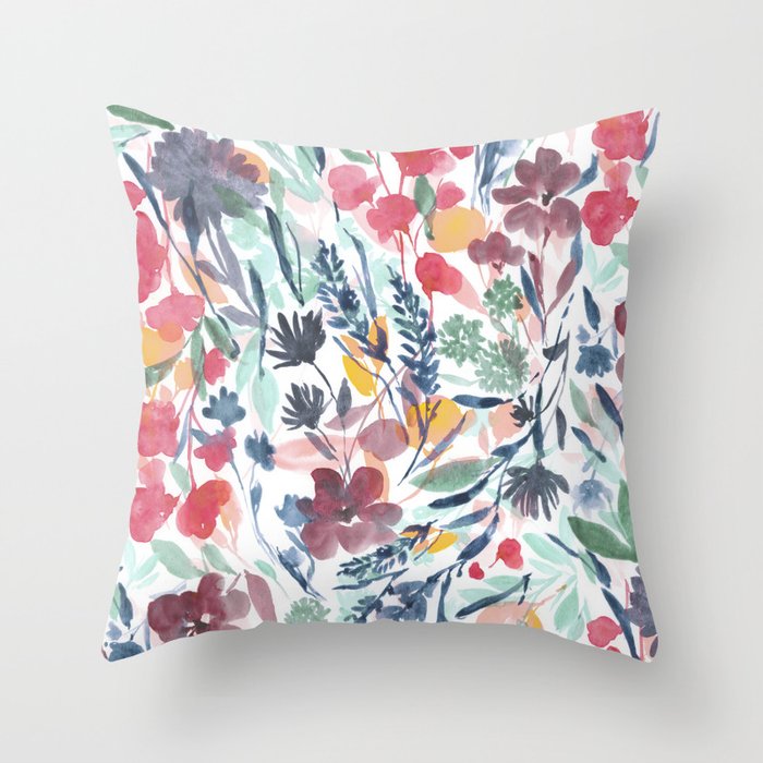 Upside Floral Deep Throw Pillow Gallery Image 1