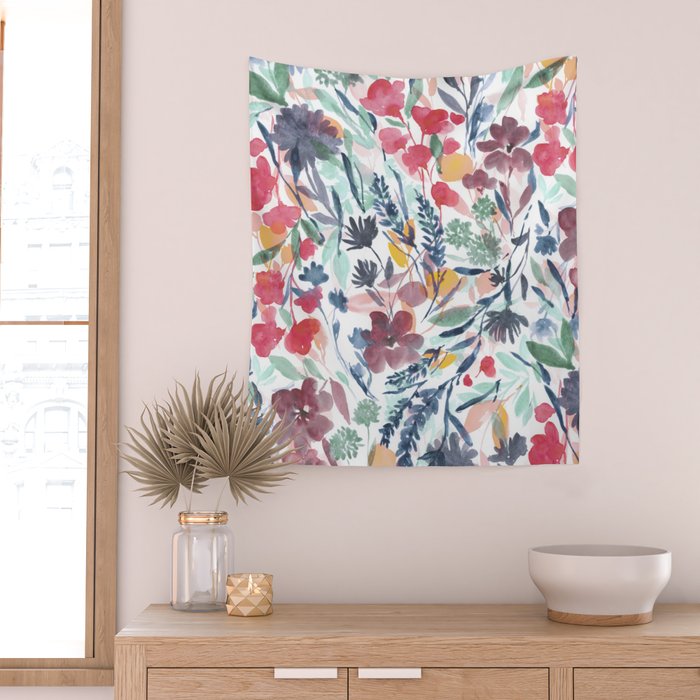 Upside Floral Deep Wall Tapestry Gallery Image 2