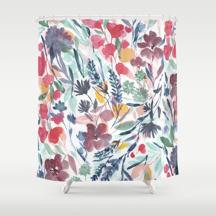 Upside Floral Deep Shower Curtain Gallery Image 1