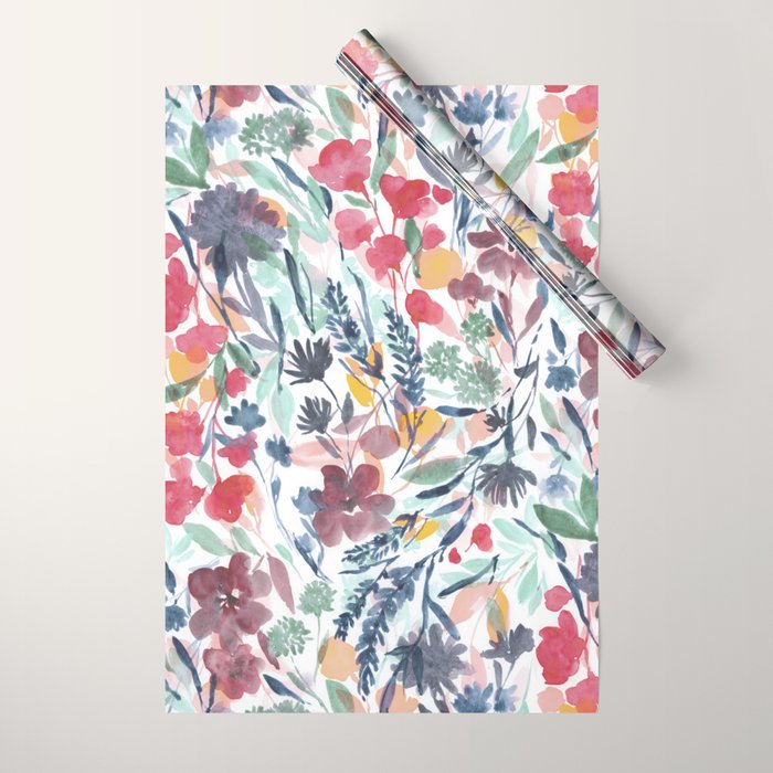 Upside Floral Deep Wrapping Paper Gallery Image 1