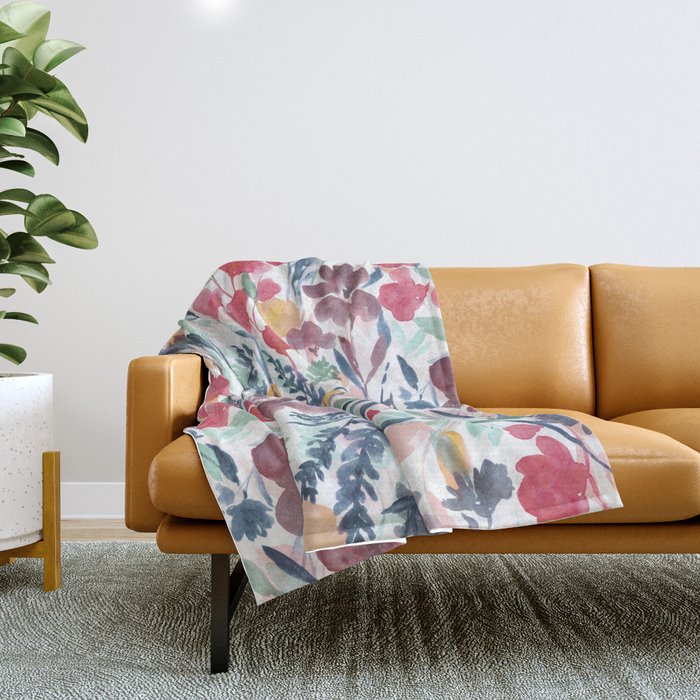 Upside Floral Deep Throw Blanket Gallery Image 1