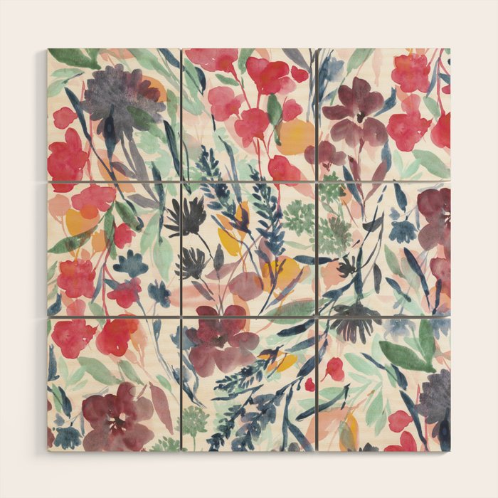 Upside Floral Deep Wood Wall Art Gallery Image 1