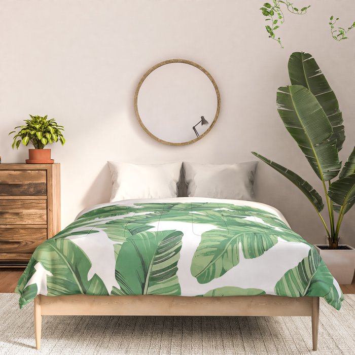 Tropical banana leaves V Comforter Gallery Image 3