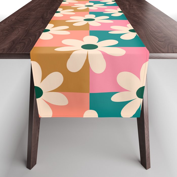 Daisy checkered - colors  Table Runner Gallery Image 1