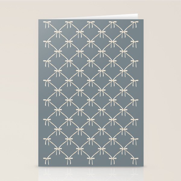 Bows & Ribbons Pattern LXI Neutral Grey Stationery Card Gallery Image 2