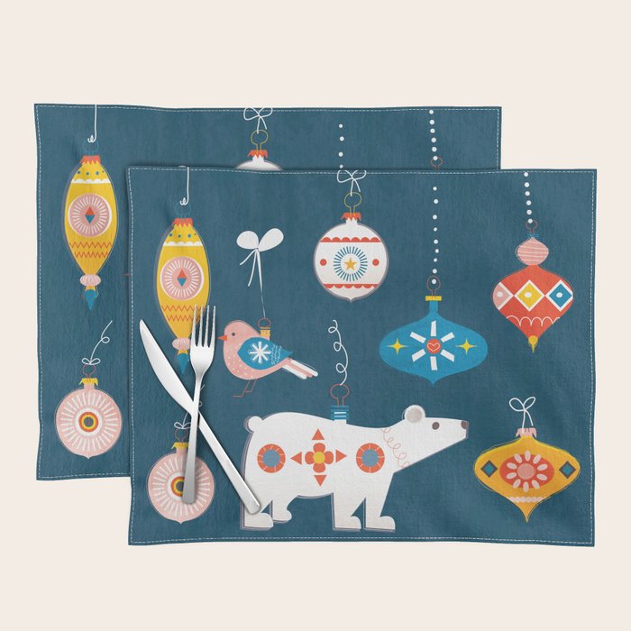 Christmas Retro decorations no2 Placemat Gallery Image 1