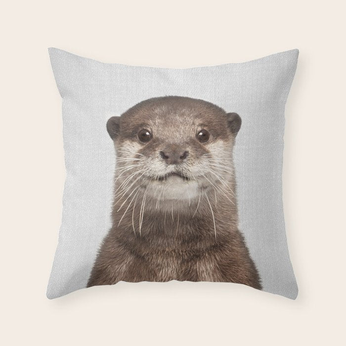 Otter - Colorful Throw Pillow Gallery Image 6