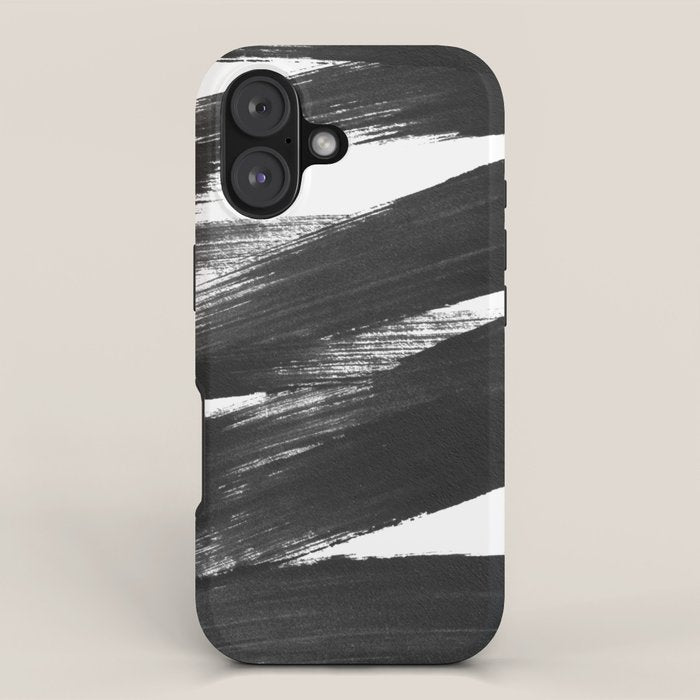 Black Brushstrokes Abstract Ink Painting iPhone Case Gallery Image 1