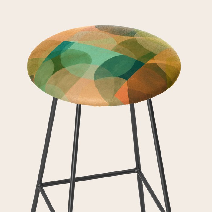 Organica Abstract 9 - Modern Abstract Art Print Stool Gallery Image 2