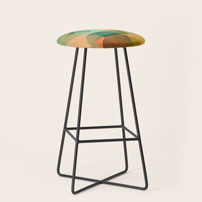 Organica Abstract 9 - Modern Abstract Art Print Stool Gallery Image 1