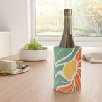 Modern Boho Art Nouveau Floral 1.2 Duo Orange and Green Wine Chiller Gallery Image 4