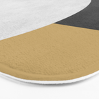 Halfmoon Colorblock - Black White on Gold Bath Mat Gallery Image 3