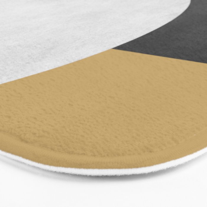 Halfmoon Colorblock - Black White on Gold Bath Mat Gallery Image 3