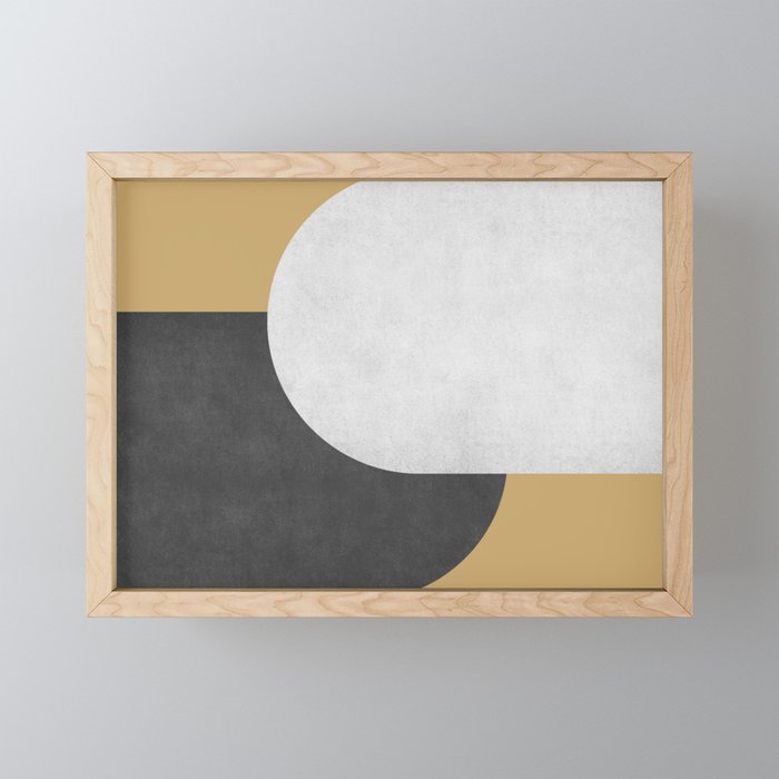 Halfmoon Colorblock - Black White on Gold Mini Art Print Gallery Image 1