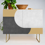 Halfmoon Colorblock - Black White on Gold Credenza Gallery Image 1