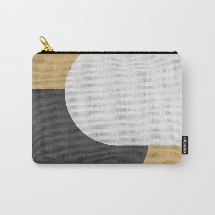 Halfmoon Colorblock - Black White on Gold Carry All Pouch Gallery Image 1