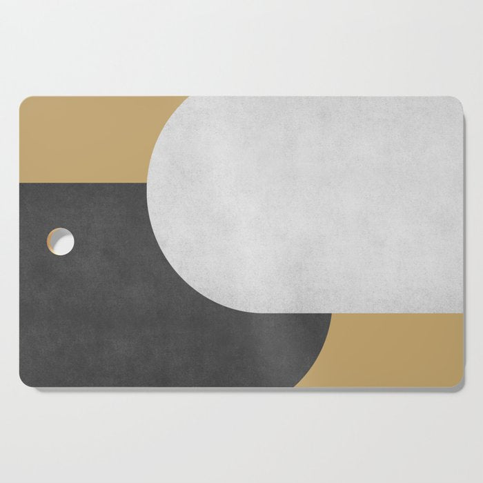 Halfmoon Colorblock - Black White on Gold Cutting Board Gallery Image 1