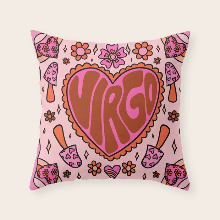 Virgo Heart Throw Pillow Gallery Image 6