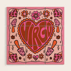 Virgo Heart Wood Wall Art Gallery Image 1