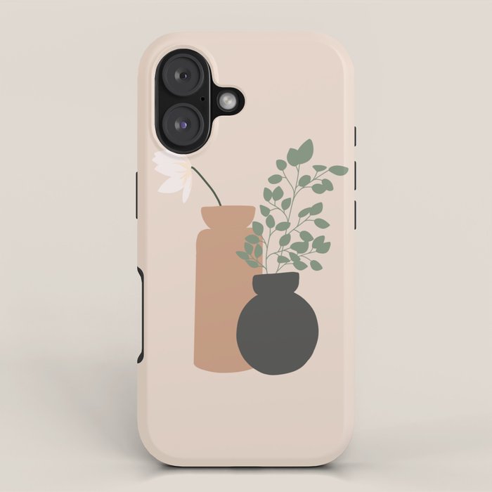 Vase no. 3 with Eucalyptus and Tulip iPhone Case Gallery Image 1