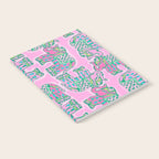 Elephant Block Print in Pink and Green Notebook Gallery Image 2