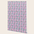 Elephant Block Print in Pink and Green Wallpaper Gallery Image 2